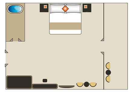ホテルチャンプアンの部屋レイアウト